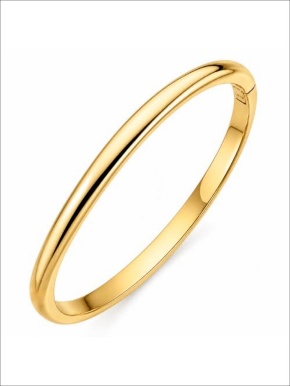 Gold Plated Stainless Steel Bangle Bracelet Waterproof Thin Stackable